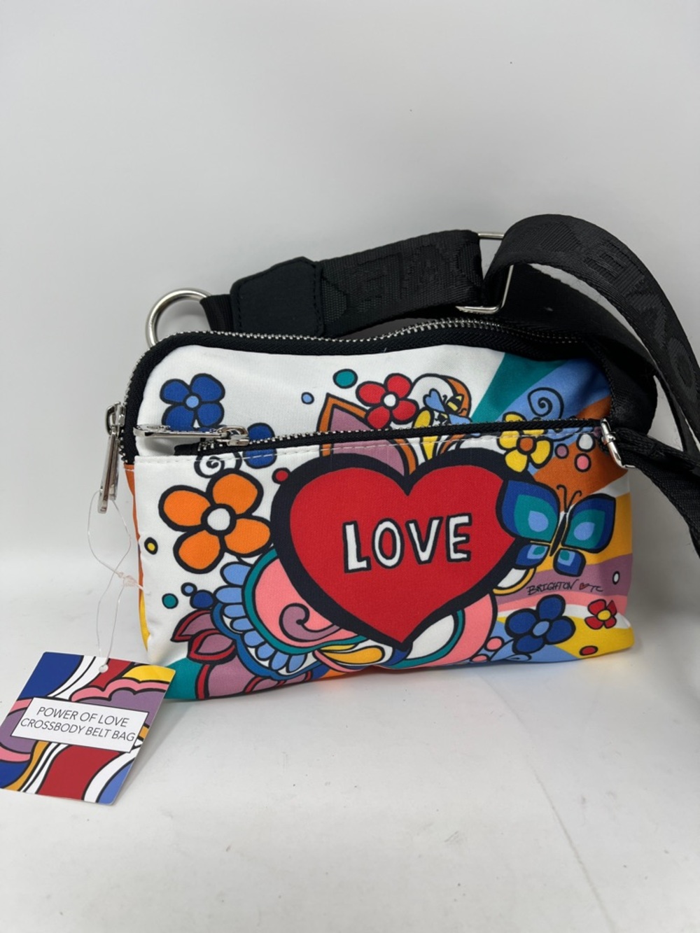 BRIGHTON POWER OF LOVE CROSSBODY BELT BAG COLORFUL ARTISTS COLLAB GRAPHIC - Picture 3 of 16